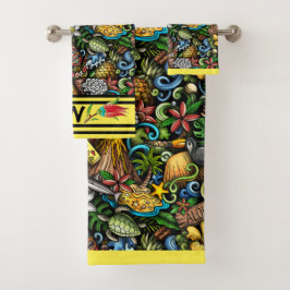 ALOHA Tropisches Badetuch Set