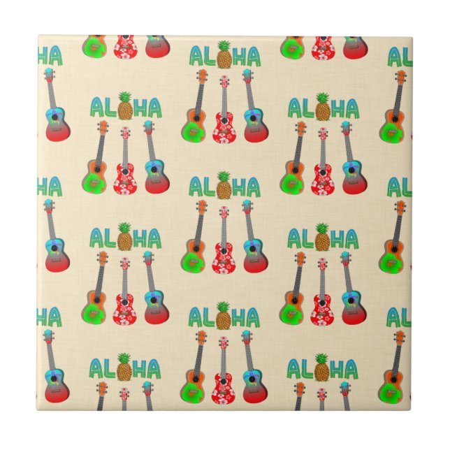 Aloha Ukuleles Island Music Fliese (Vorderseite)