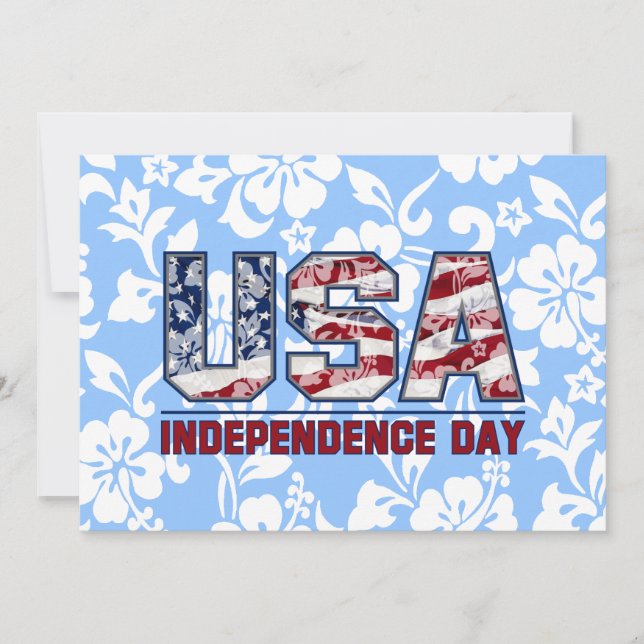 Aloha USA Hawaiian Floral Party invitations (Devant)