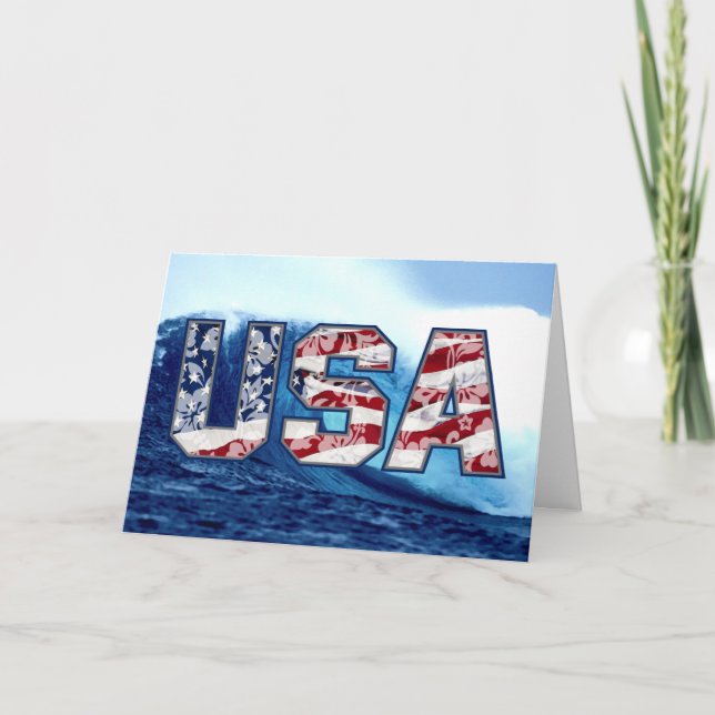 Aloha USA-Wellen-Gruß-Karten Karte (Vorderseite)