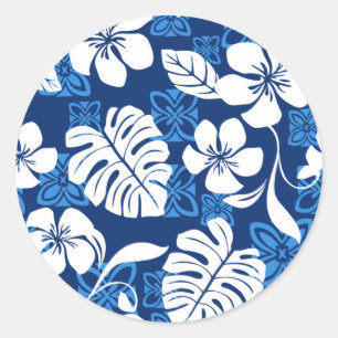 ALOHA VENDREDI (BLEU) STICKER ROND CLASSIQUE