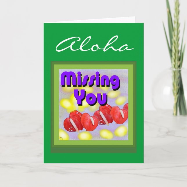 Aloha (vermisst du) Karte (Vorderseite)
