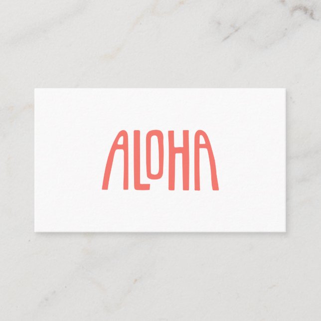 Aloha Visitenkarte (Vorderseite)