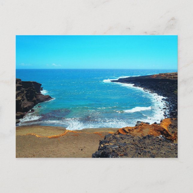 Aloha von Green Sands Beach Hawaii Postkarte (Vorderseite)