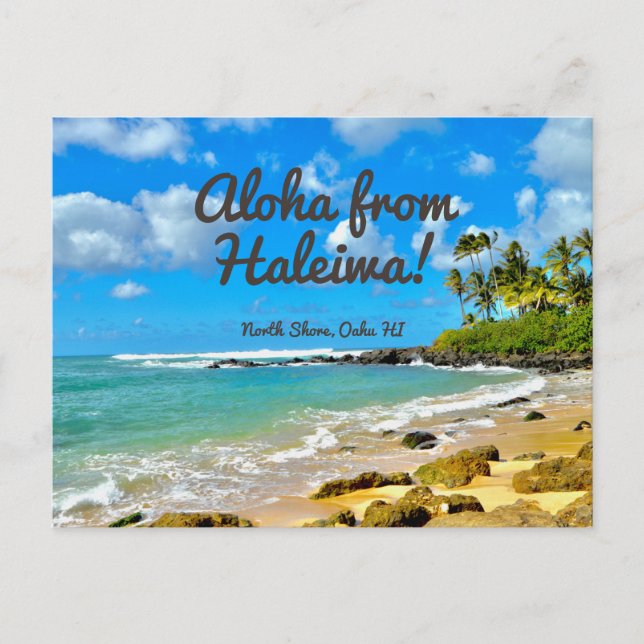 Aloha von Haleiwa Postkarte (Vorderseite)