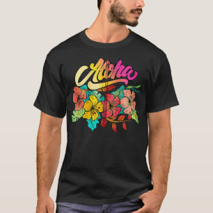 Aloha von Hawaii Niedlich Hibiskus Blume Aloha Zip T-Shirt