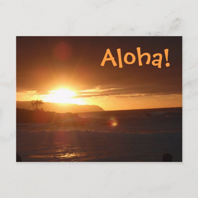 Aloha von Hawaii Postcard Postkarte (Vorderseite)
