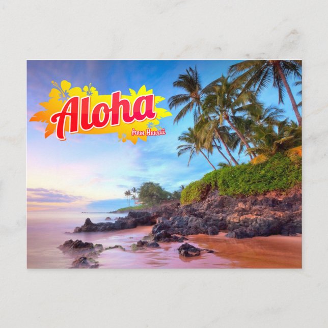 Aloha von Hawaii Postcard Postkarte (Vorderseite)