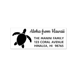 Aloha von Hawaii-Rücksendeadresse-Briefmarke Honu Gummistempel