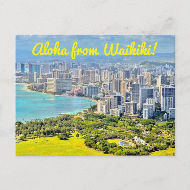 Aloha von Waikiki Postkarte (Vorderseite)