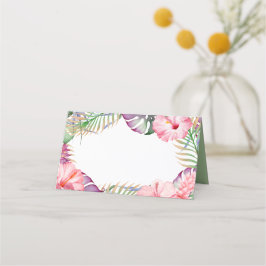 Aloha Watercolor Tropical Floral Luau Platzkarte