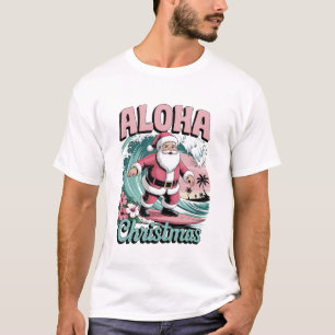 Aloha Weihnachten Hawaii Santa Surfen Tropisch T-Shirt