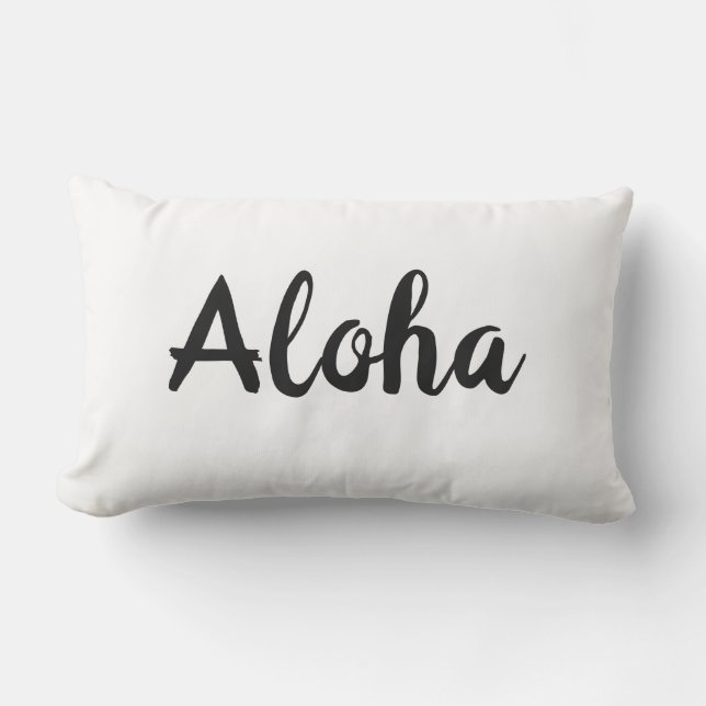 Aloha weißes Kissen - im Freien Für Draußen (Vorderseite)