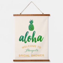 Aloha Welcome Brautparty (Green) Wandteppich Mit Holzrahmen