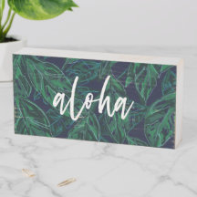 Aloha Welcome Sign - grüner Druck