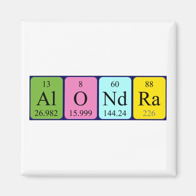 Alondra Magnet für den periodischen Tabellennamen (Vorne)