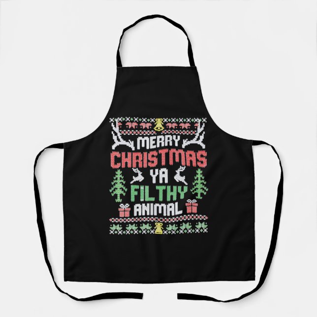 Alone At Home Movies Merry Christmas You Filty Schürze (Vorderseite)