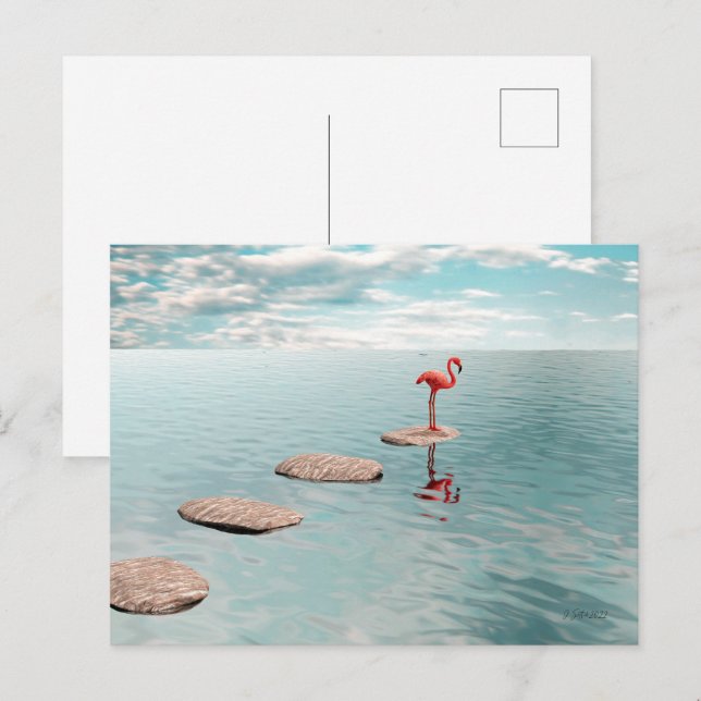 Alone – Stille Balance Postkarte (Vorne/Hinten)