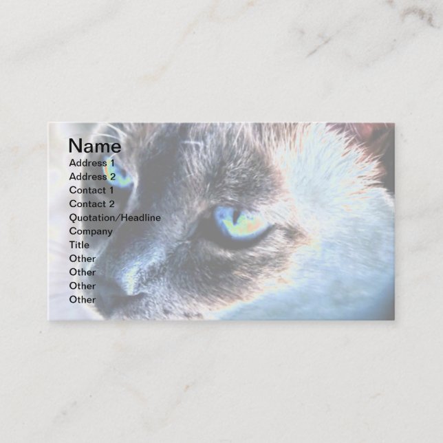 Aloof Siamese Cat Altered Business Card II Visitenkarte (Vorderseite)