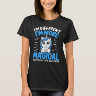 Alopecia Areata Awareness Unicorn Blue Ribbon T-Shirt