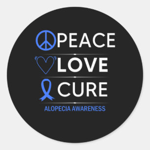 Alopecia Areata Bewusstsein Frieden Liebe Heile Ha Runder Aufkleber