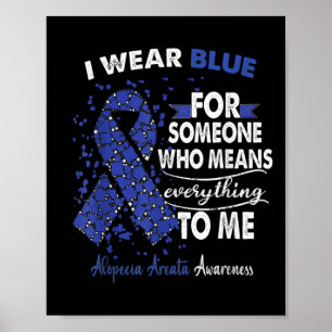 Alopecia Areata Bewusstsein ich trage Blau für jem Poster