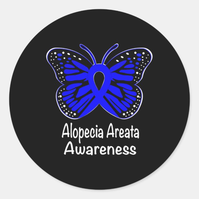 Alopecia Areata Sensibilisierungskampagne unterstü Runder Aufkleber (Vorderseite)