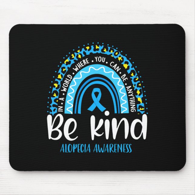 Alopecia Awareness Leopard Rainbow Wählen Sie Kind Mousepad (Vorne)