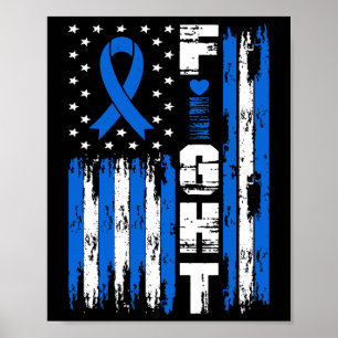 Alopecia Awareness Patriotic US American Flag Blu Poster