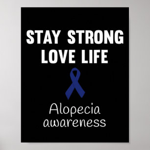 Alopecia-Bewusstsein Blaues Band Für Männer Frauen Poster