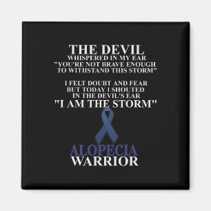 Alopecia Ribbon Warrior Disease Awareness Faith Magnet