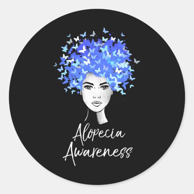 Alopecia Sensibilisierung Schmetterlinge Geschenk Runder Aufkleber (Vorderseite)