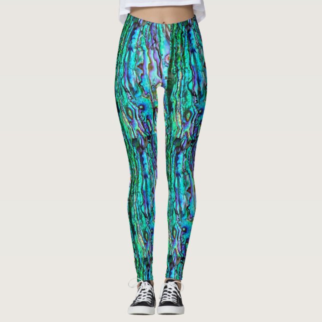Alopezblau-grüne Leggings-Yoga-Hose Leggings (Vorderseite)