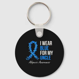Alopezie Awareness Ich trage Blau für meinen Onkel Schlüsselanhänger