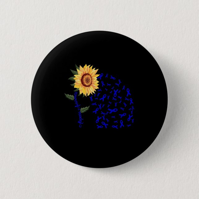 Alopezie Bewusstsein Dunkle blaue Ribbon Haarausfa Button (Vorderseite)