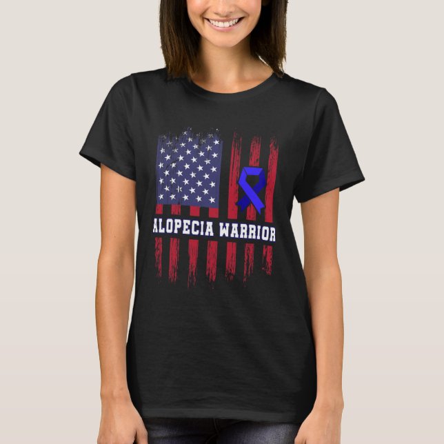 Alopezie Bewusstsein Haar Verlust Krieger Wahl Sur T-Shirt (Vorderseite)