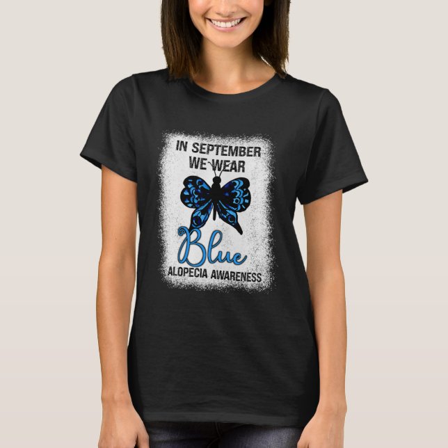 Alopezie Bewusstsein im September tragen wir Blue  T-Shirt (Vorderseite)