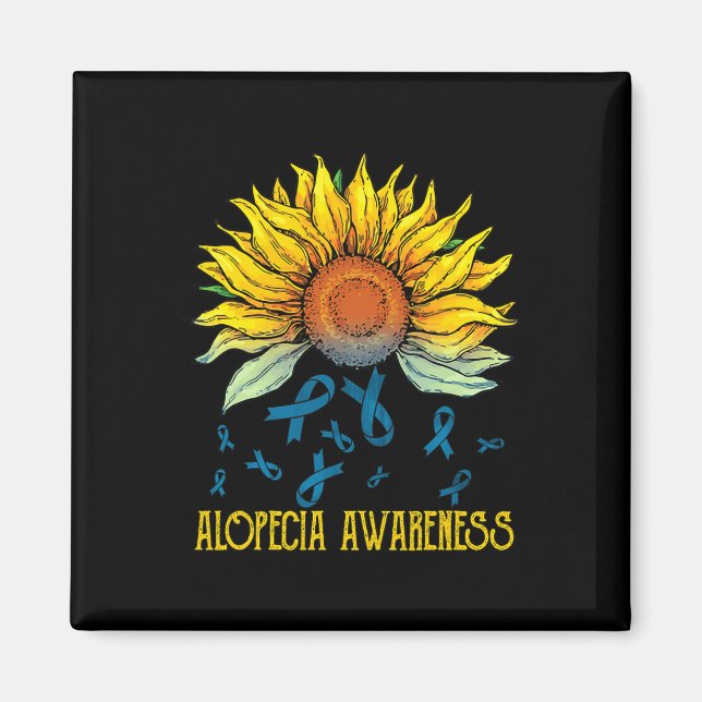 Alopezie Bewusstsein Sonnenblume Magnet (Vorne)