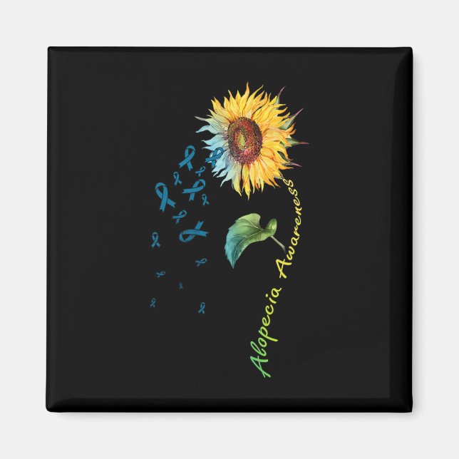 Alopezie Bewusstsein Sonnenblumen 1 Magnet (Vorne)