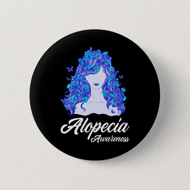 Alopezie Krieger Haarausfall Krieger Alopecia Awar Button (Vorderseite)