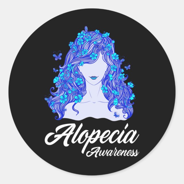 Alopezie Krieger Haarausfall Krieger Alopecia Awar Runder Aufkleber (Vorderseite)