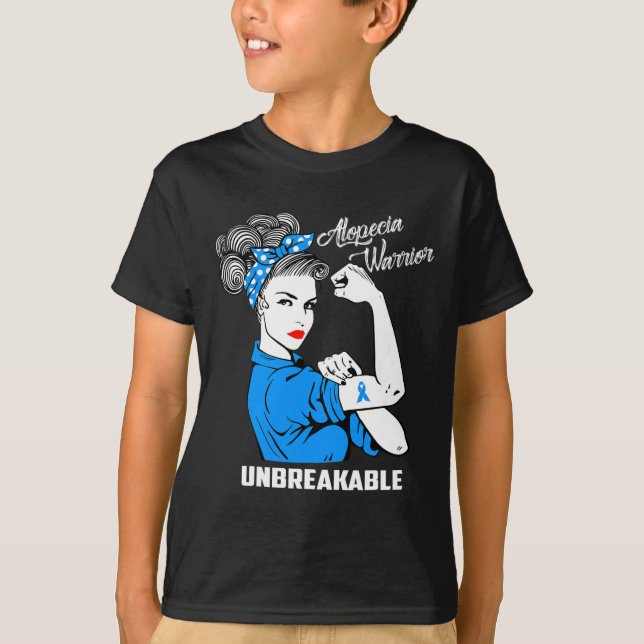 Alopezie Krieger Unzerbrechliche Alopezie Bewussts T-Shirt (Vorderseite)