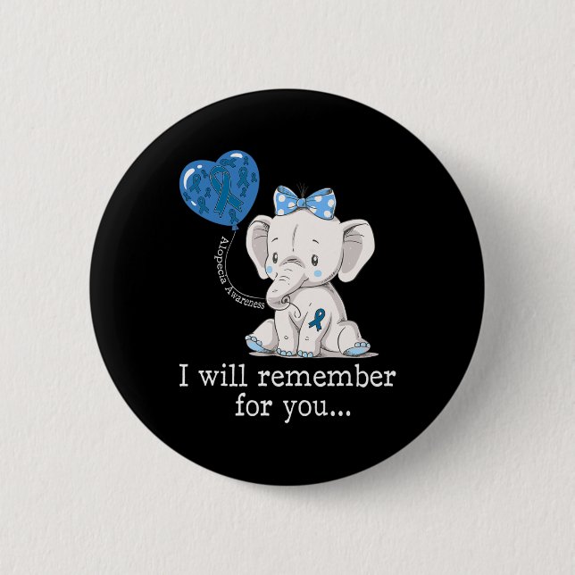 Alopezie Sensibilisierung Elefant 1 Button (Vorderseite)