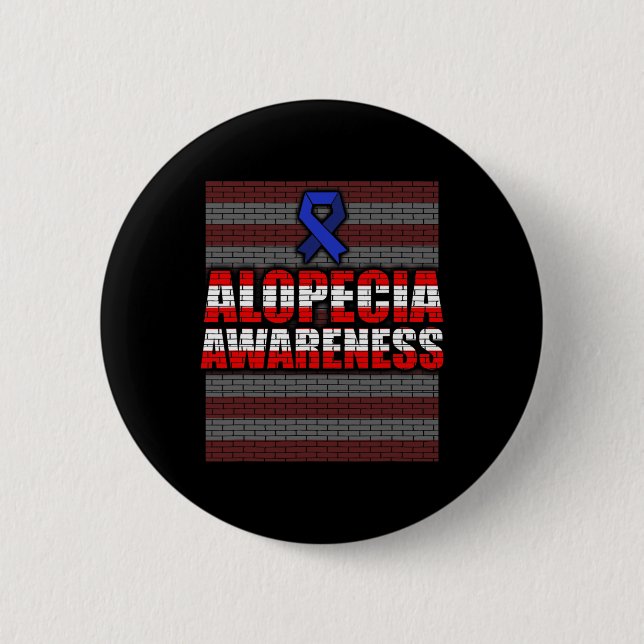 Alopezie Sensibilisierung für Haarausfall Krieger  Button (Vorderseite)