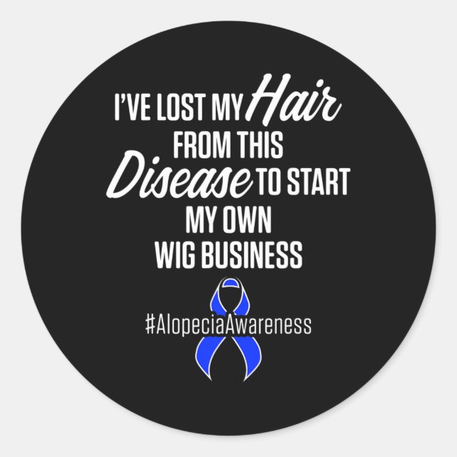 Alopezie Sensibilisierung Haarausfall Krieger Wig  Runder Aufkleber (Vorderseite)