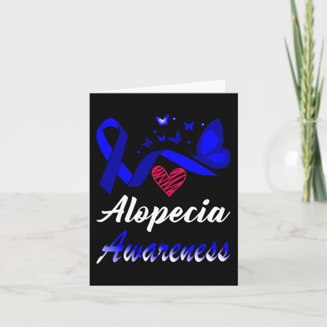 Alopezie Sensibilisierung Schmetterlinge Blue Ribb Karte (Vorderseite)