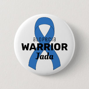 Alopezie Warrior Ribbon weiße Taste Button