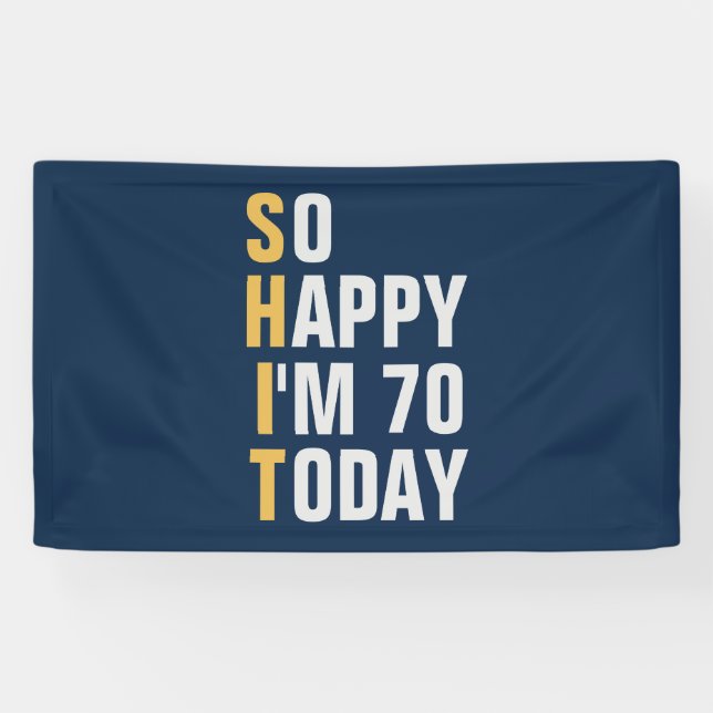 Alors heureux d'avoir 70 ans bannière / toile de f (Horizontal)