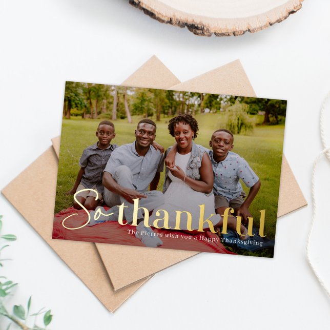 Alors Merci Foil Thanksgiving Carte photo (Créateur téléchargé)