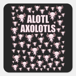 Alotl Axolotls, eine Menge Axolotls Quadratischer Aufkleber